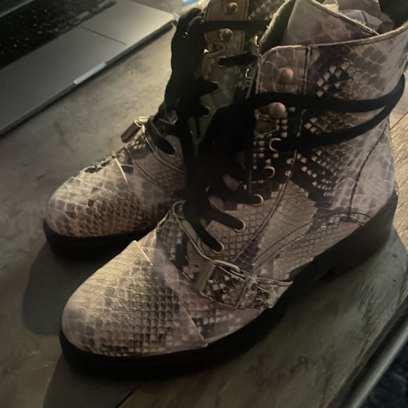 All Saints Snakeskin Leather Combat boots - three pairs each size 38. - Picture 2 of 4